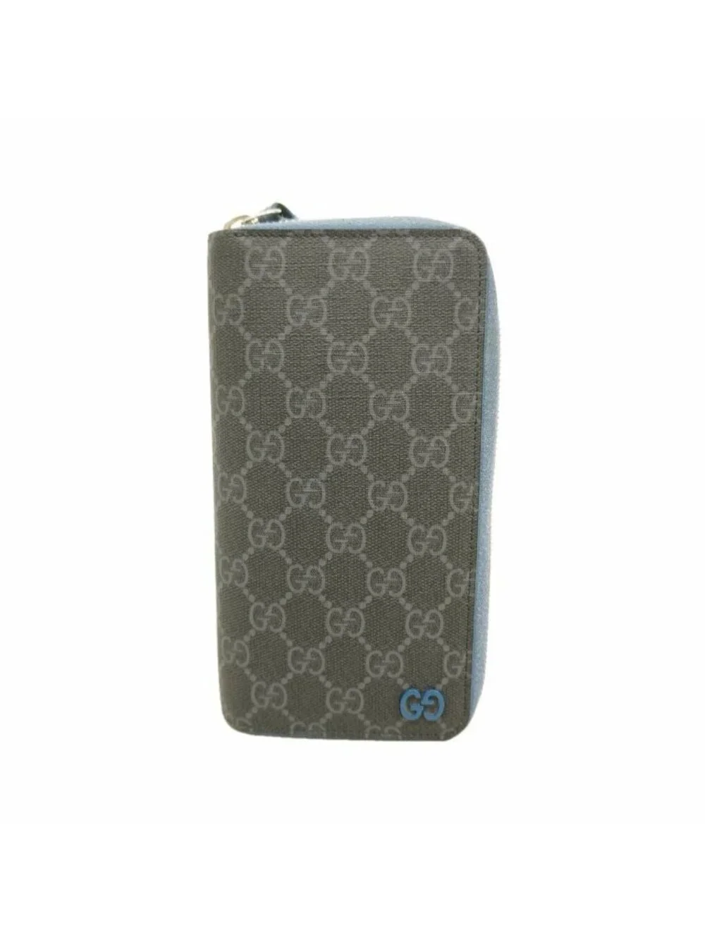 Gucci Wallet GG Supreme Blue Black Silver